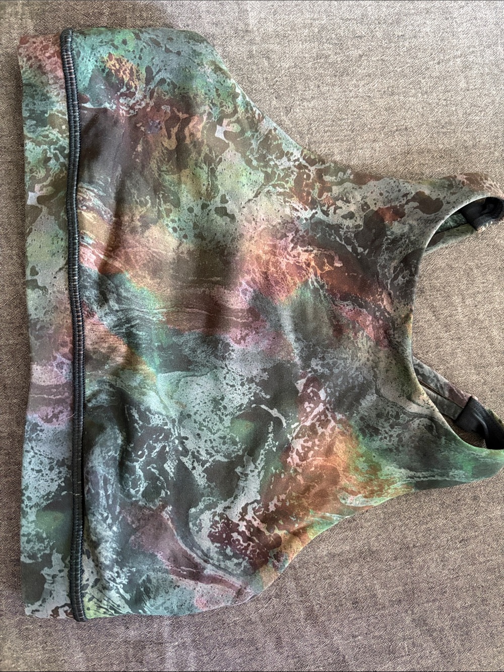 Lululemon high neck energy bra Multicolor Marble-Print Crop Tank Top